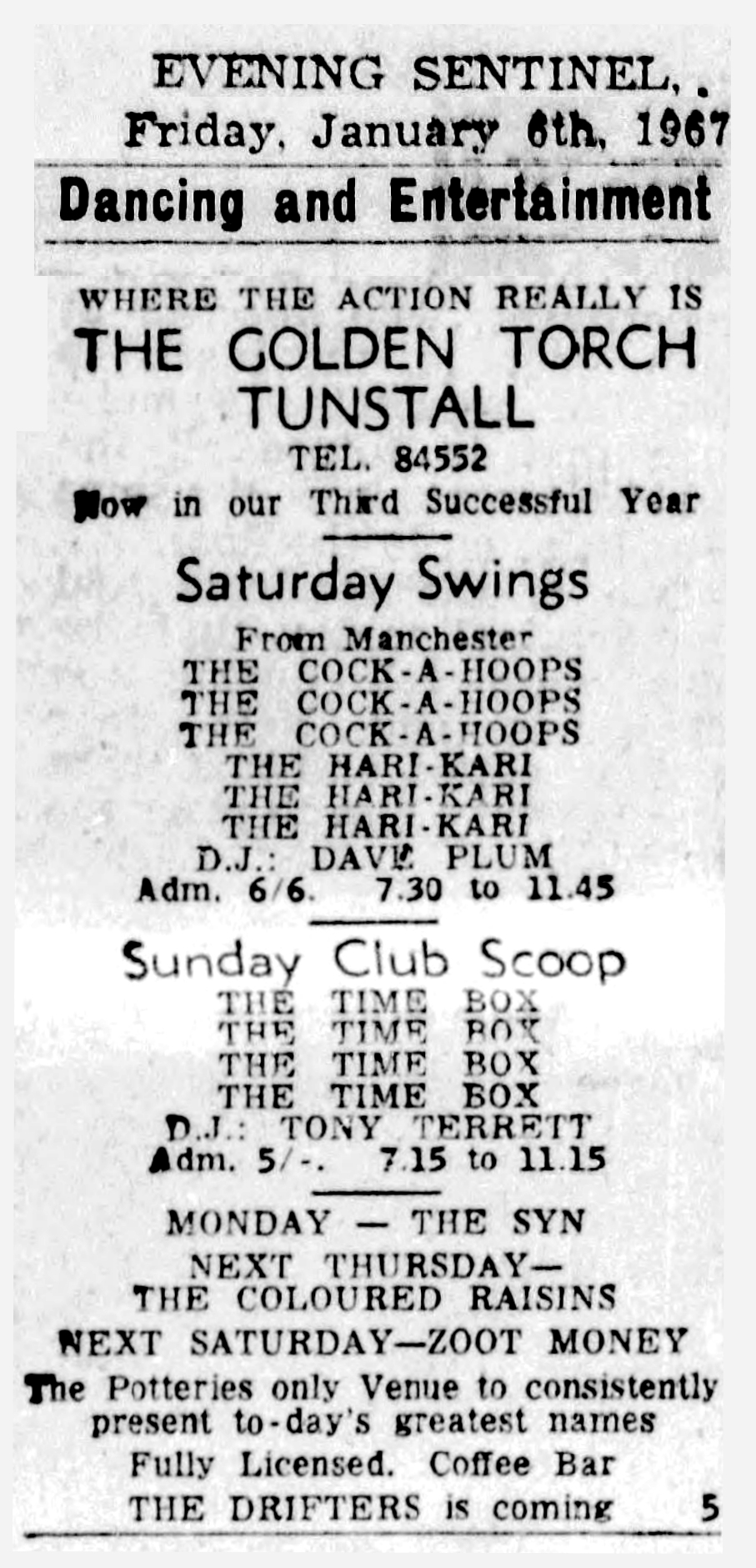 01 09 1967 Tunstall United Kingdom Advertisements
